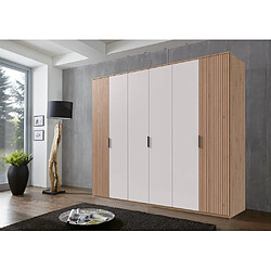 Avis Inside 75 Armoire chêne artisan BLEND 4 portes blanc 2 portes aspect clayettes