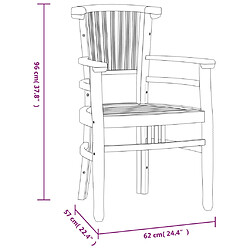 vidaXL Ensemble à manger de jardin 3 pcs Bois de teck massif pas cher