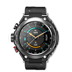 Smartwatch lemfo T92 cadran noir 44mm bracelet en caoutchouc Sport Montre GPS