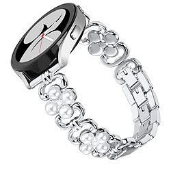 Bracelet en métal 20mm, décoration en strass pour Samsung Galaxy Watch 5 Active 40mm/44mm/Watch 5 Pro 45mm/Galaxy Watch 42mm - argent