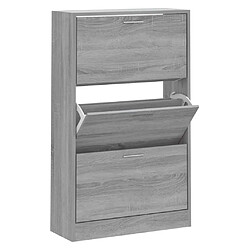 vidaXL Armoire à chaussures Sonoma gris 63x24x103 cm Bois d'ingénierie