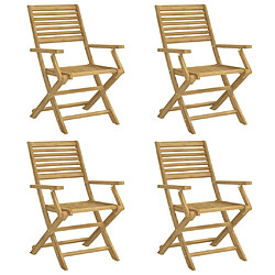 vidaXL Chaises pliables de jardin lot de 4 bois massif d'acacia