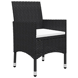 Acheter Maison Chic Table de bistro et chaises d'extérieur 3 pcs,Ensemble de bistro de jardin pour relax Résine tressée et verre trempé Noir -GKD509813