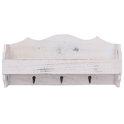 Avis Decoshop26 Porte-manteau mural Blanc 50x10x23 cm Bois DEC024210