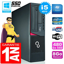 PC Fujitsu Esprimo E720 E85+ SFF Core I5-4570 8Go Disque 480Go SSD Wifi W7 - Occasion