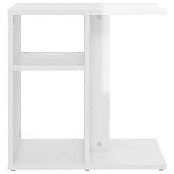 Maison Chic Table d'appoint | Table Basse Blanc brillant 50x30x50 cm Aggloméré -GKD32235 pas cher