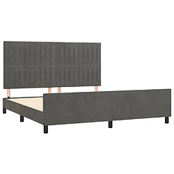 Acheter Maison Chic Lit adulte - Cadre Structure de lit avec tête de lit Contemporain Gris foncé 180x200 cm Velours -MN70428