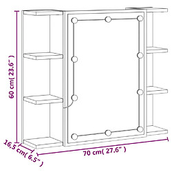 vidaXL Armoire à miroir avec LED Chêne sonoma 70x16,5x60 cm pas cher