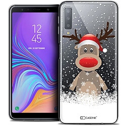 Caseink Coque Housse Etui Pour Samsung Galaxy A7 (2018) A750 (6 ) [Crystal Gel HD Collection Noël 2017 Design Cerf au Bonnet - Souple - Ultra Fin - Imprimé en France]