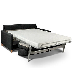 Avis Inside 75 Canapé convertible OGGETTO matelas 16 cm système express sommier lattes 120cm RENATONISI tweed noir