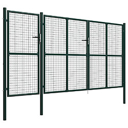 vidaXL Portail de jardin Acier 400 x 150 cm Vert