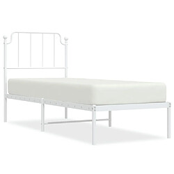 Maison Chic Cadre/structure de lit métal et tête de lit pour adulte - Lit Moderne Chambre blanc 80x200 cm -MN80476