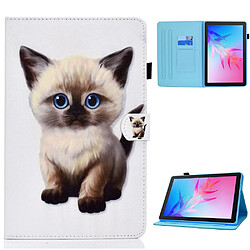 Etui en PU motif de couture avec support pour Huawei Enjoy Tablet 2/MatePad T 10 9.7 pouces/T 10S 10.1 pouces/Pad X6 9.7 pouces - chat