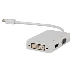 GENERIQUE Adaptateur multiple mini DisplayPort Mâle vers DVI + VGA + HDMI 0,20 m blanc