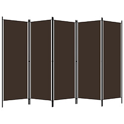 Maison Chic Paravent/Cloison de séparation 5 panneaux Marron 250x180 cm -MN70556