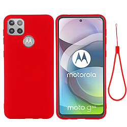 Coque en silicone souple avec sangle rouge pour votre Motorola Moto G 5G