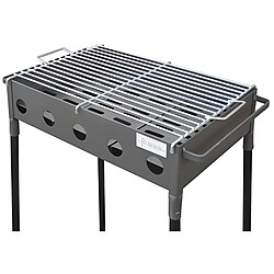 Visiodirect Barbecue rectangulaire en Acier inoxydable coloris Gris - 51 x 33 x 60 cm