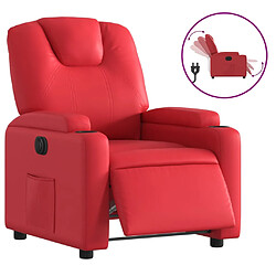 vidaXL Fauteuil inclinable électrique Rouge Similicuir