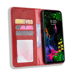 Acheter Wewoo Housse Coque Étui en cuir à boucle magnétique avec texture rétro et pour LG G8 ThinQ, support emplacements pour cartes porte-monnaie (rouge)