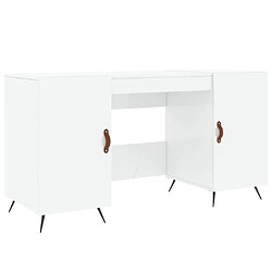 Maison Chic Bureau,Table de travail,bureau de travail pour chambre Blanc brillant 140x50x75 cm Bois d'ingénierie -GKD55789