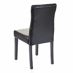 Avis Mendler 4x chaise de salle à manger HWC-E58, fauteuil ~ similicuir noir, pieds foncés