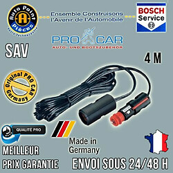 ProCar Cordon Chargeur Allume-cigare pour Smartphone/Tablette 4 m Noir