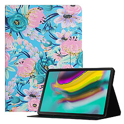 Etui en PU Flore à motifs avec support fleurs roses pour votre Samsung Galaxy Tab A7 Lite 8.7 T220/T225