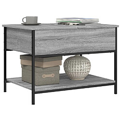 Acheter ComfortXL Table Basse Sonoma Gris 70x50x50 Cm Bois D'ingénierie Et Métal