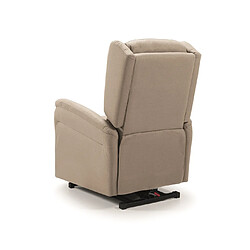 Pegane Fauteuil relax électrique releveur en tissu waterproof couleur Beige - Longueur 73 x Profondeur 90 x Hauteur 110 cm