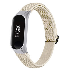 Bracelet en nylon tressée élastique réglable abricot pour votre Xiaomi Mi Band 4/3