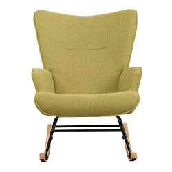 Mendler Fauteuil à bascule HWC-N14, Fauteuil relax à bascule Fauteuil TV, bois massif métal tissu/textile 320g/m² ~ vert pas cher