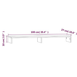 vidaXL Support pour moniteur 100x27x10 cm Bois de pin solide pas cher