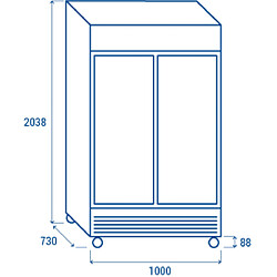 COOLHEAD Armoire à Boisson Professionnelle Réfrigérée Vitrée 800 L - 6,5 kW/24h - Cool Head pas cher