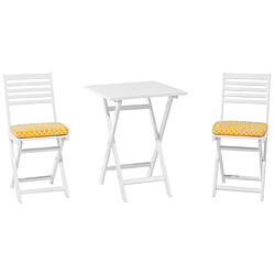 Beliani Ensemble pour bistro avec coussin FIJI Bois Blanc