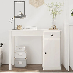 vidaXL Bureau Blanc 100x50x75 cm Bois massif de pin