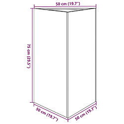 vidaXL Jardinières 2 pcs triangulaire 50x43x75 cm acier corten pas cher