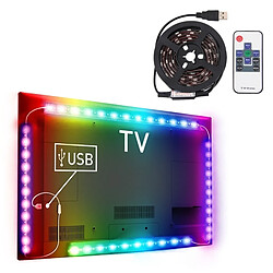 Wewoo Ruban LED Waterproof Epoxyde noir 12W 60 LEDS SMD 5050 USB TV Conseil RGB époxy lumière de la corde avec 10 touches RF télécommande sans fil, longueur: 1 m, DC 5V