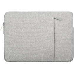 Housse de protection pour ordinateur portable compatible avec les ordinateurs portables de 13 à 13,3 pouces, avec poches Housse de protection verticale en fibre de polyester, gris