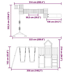 vidaXL Aire de jeux d'extérieur bois de pin massif pas cher