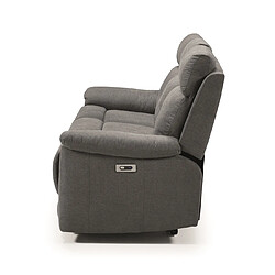 Avis Pegane Ensemble canapé de 3 places relax électrique + canapé de 2 places fixes en tissu couleur Gris foncé