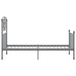 Avis vidaXL Cadre de lit sans matelas gris métal 90x200 cm