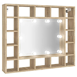 Helloshop26 Armoire de miroir avec led 91 x 15 x 76,5 cm marron 02_0006542 