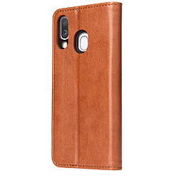 Avis Wewoo Housse Coque Etui en cuir à rabat horizontal PU + TPU avec support pour cartes et fentes et portefeuille Galaxy A40 Marron