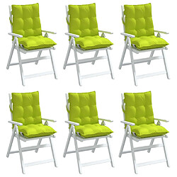 Avis vidaXL Coussins de chaise à dossier bas lot de 6 vert vif