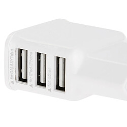 Avis Wewoo Pour iPhone, Galaxy, Huawei, Xiaomi, blanc LG, HTC et autres smartphone 5V 2A UE Plug 3 USB Chargeur Adaptateur,