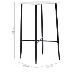 Acheter vidaXL Table de bar Blanc 60 x 60 x 111 cm MDF