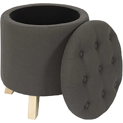 Acheter The Home Deco Factory Pouf coffre rond pieds en bois Eleonor Gris.