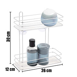 Avis Lot de 2 ETAGERE MURALE SALLE DE BAIN 2 PANIERS DE DOUCHE ETAGERE DE SUPPORT DE RANGEMENT DE SALLE DE BAINS DE SUPPORT DE DOUCHE SUSPENDU EN CHROME DE 2 NIVEAUX 11,5X26X30,2CM+Berilo