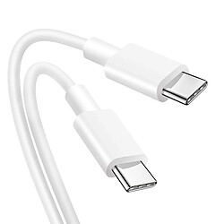 Avizar Câble USB-C vers USB-C Charge et Synchro Rapide Silicone Résistant 1m Blanc