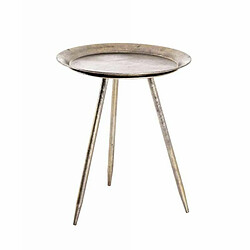 Pegane Table d'appoint coloris bronze antique en métal - H 47 x Ø 38 cm